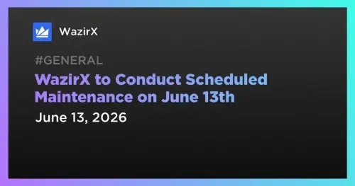 WazirX 宣布将于 6 月 13 日进行期货维护