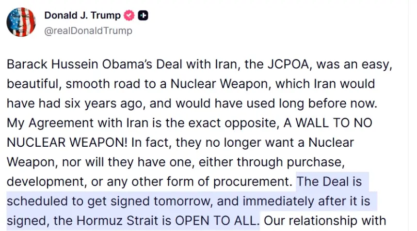 Trump Announces Sunday Signing of US-Iran Peace Deal, Tehran Denies Timing