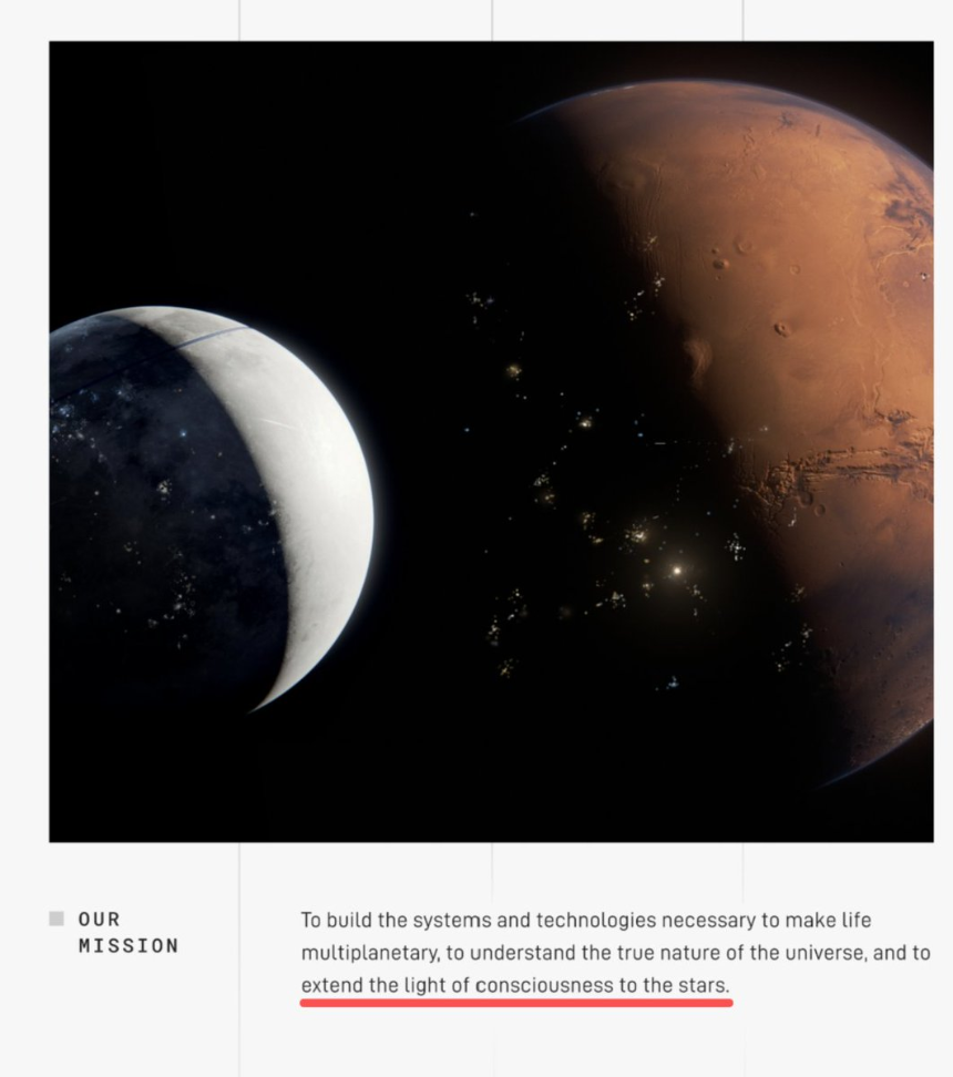 SpaceX招股书首页关于公司使命的阐述