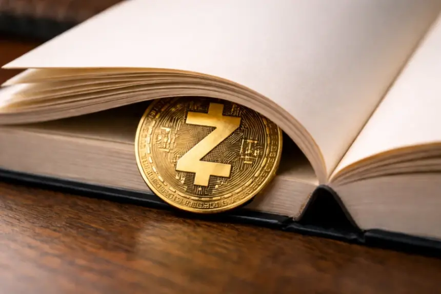 Zcash token lying between a book