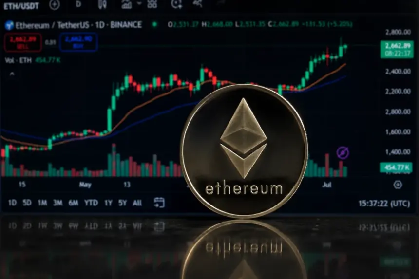 Ethereum price chart showing breakout.