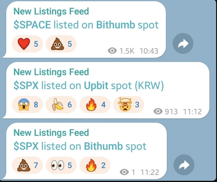 Bithumb 和 Upbit 上线了与 SpaceX 股票代码类似的代币