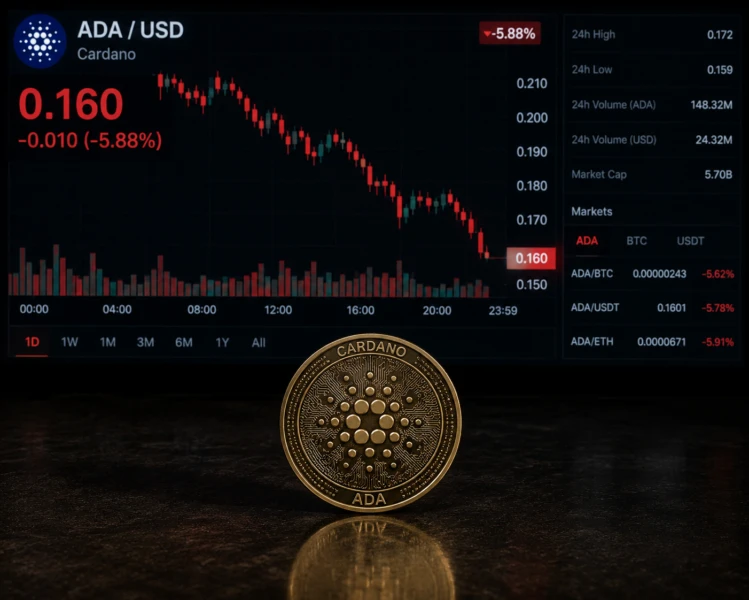 Cardano dips to $0.160 amid weak derivatives