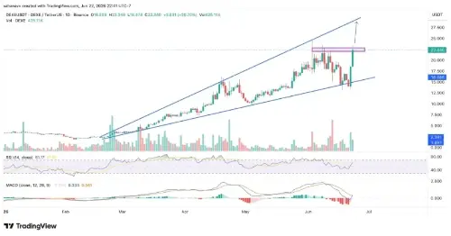 尽管 BTC 和 ETH 稳定，但 <span class='keyword'>DeX</span>e 在山寨币轮换中飙升超过 62％，而人类暴跌 25％