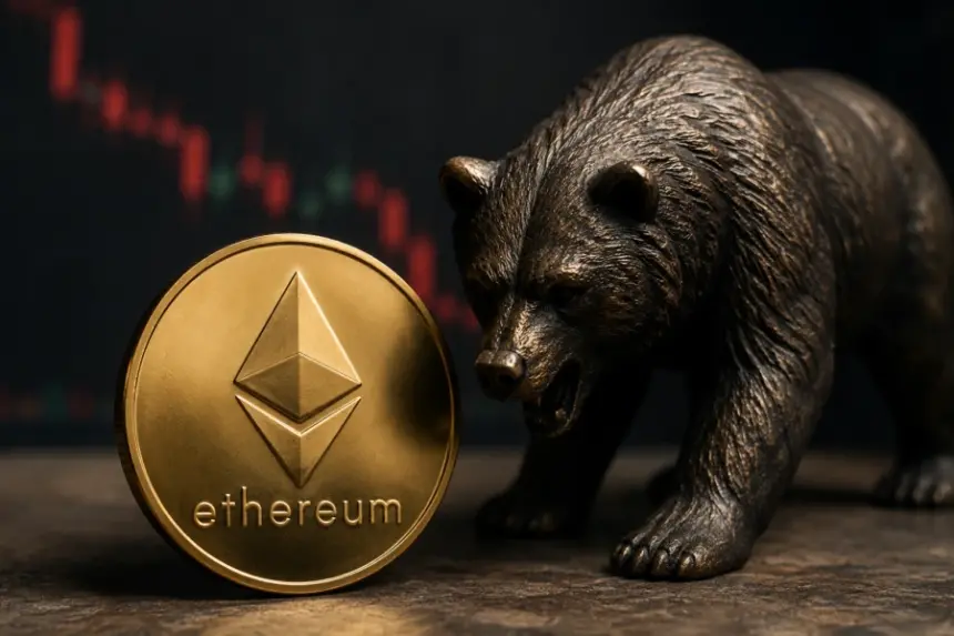 Ethereum price drops over 7% as bearish signals build.