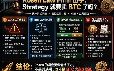 MSTR再遭集体诉讼威胁：Rosen律所征集投资者，市场恐慌加剧