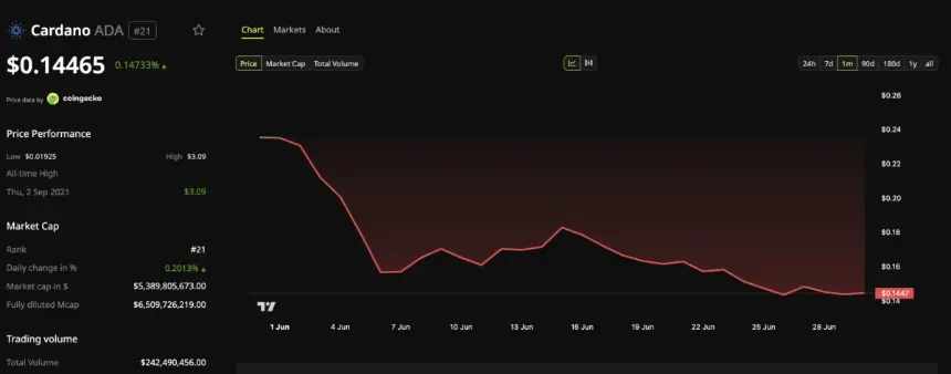 Cardano Price Action