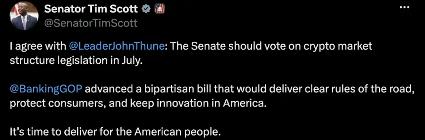 Senate Leaders Aim for July Passage of CLARITY Act Amid Political and Regulatory Hurdles