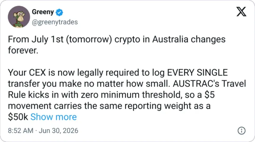 Australia Enacts Crypto Travel Rule: What Users Need to Know