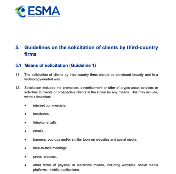 ESMA Clarifies MiCA Rules Amid Scrutiny of Binance’s EU Service Adjustments