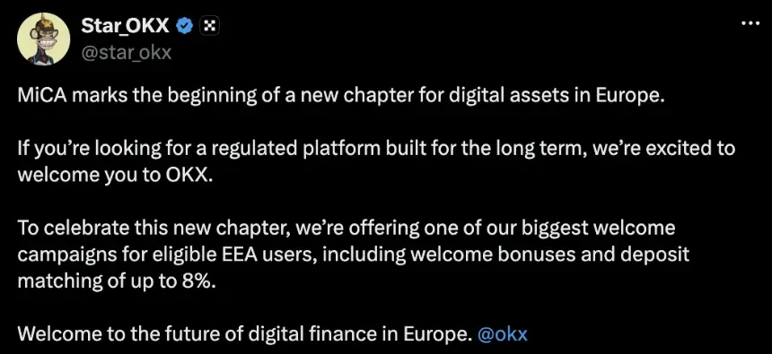 Coinbase, Kraken, and OKX Target EU Users as MiCA Deadline Looms