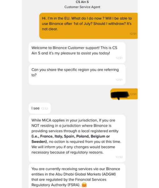 ESMA Clarifies MiCA Rules Amid Scrutiny of Binance’s EU Service Adjustments