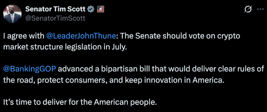 Source: Senator Tim Scott/X