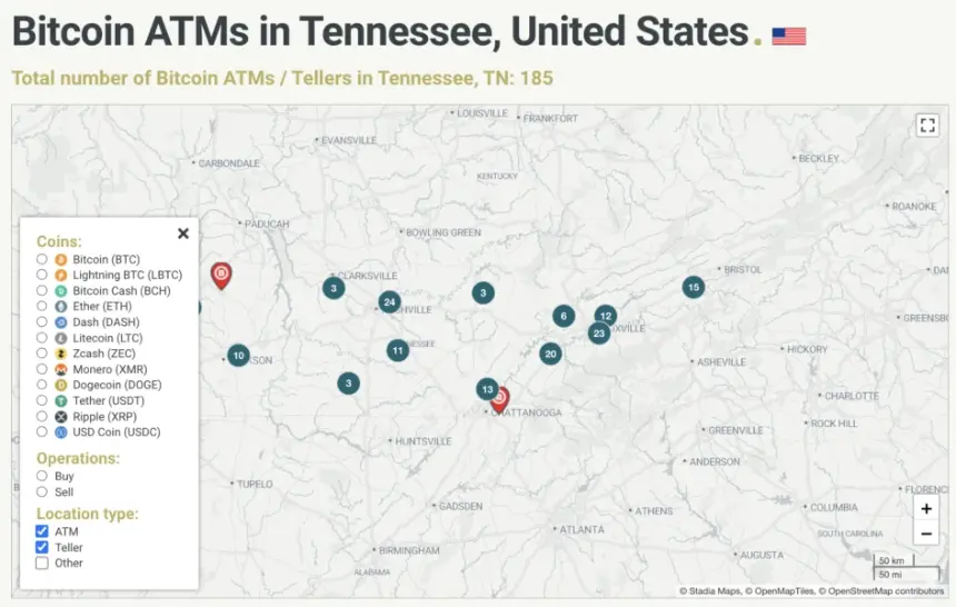 Tennessee Enacts Full Ban on Crypto ATMs as Georgia Imposes New Restrictions