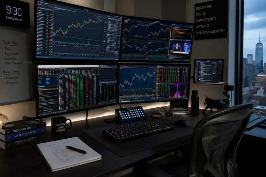 A trading desk setup