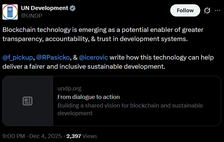 UNDP Expands Stellar Blockchain Payments Beyond Pilots in Global Development Push