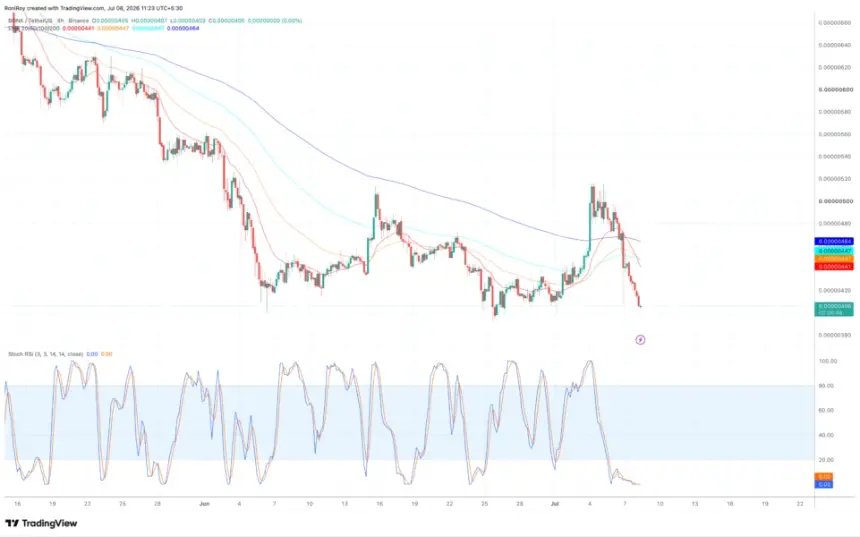 BINANCE:BONKUSDT 4-hour price chart.