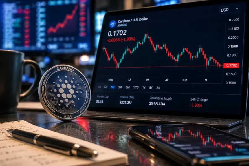 Cardano (ADA) Plunges Below $0.175 as Whale Selling and Bearish Derivatives Pressure Mount