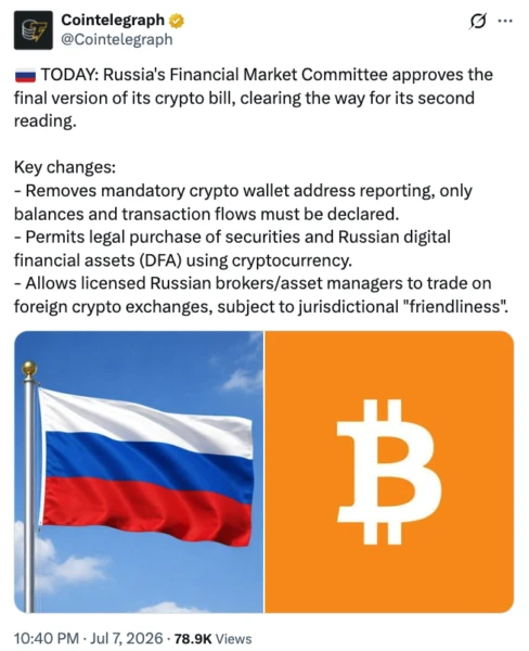 Alfa-Bank Launches Crypto Trading Tests Amid Russia's Push for Regulated Digital Asset Market