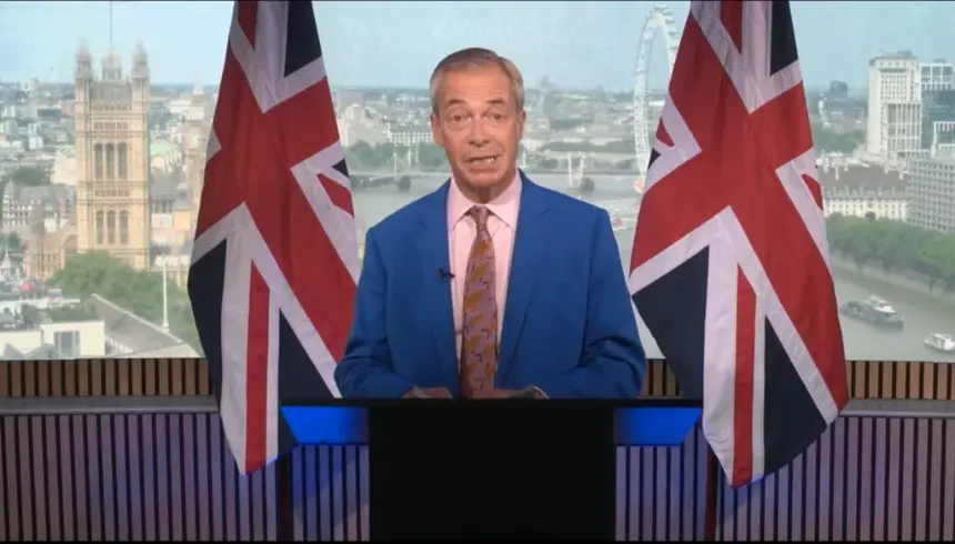 Nigel Farage during the X livestream.