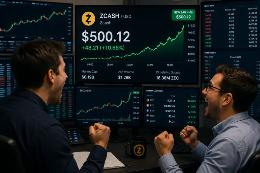 Zcash Surges 7% as Ironwood Upgrade Boosts Bullish Sentiment Toward $520 Resistance