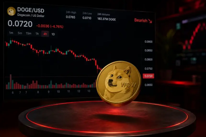 Dogecoin Extends Losses for Third Consecutive Day as $0.07 Support Weakens