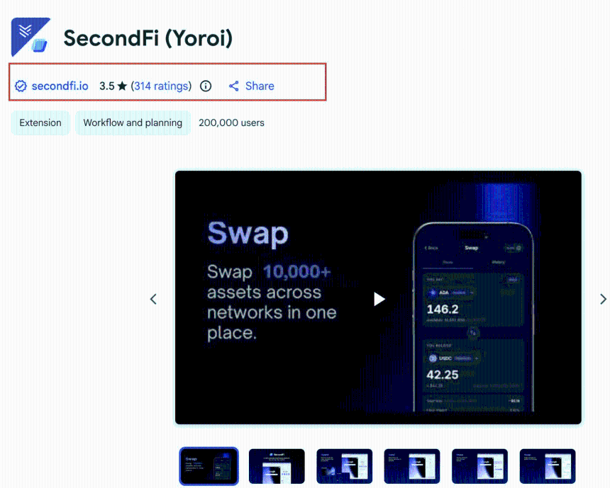 SecondFi official page
