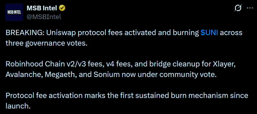  Uniswap community votes 74% in favor of UNI burn: Will adoption drive token scarcity? 