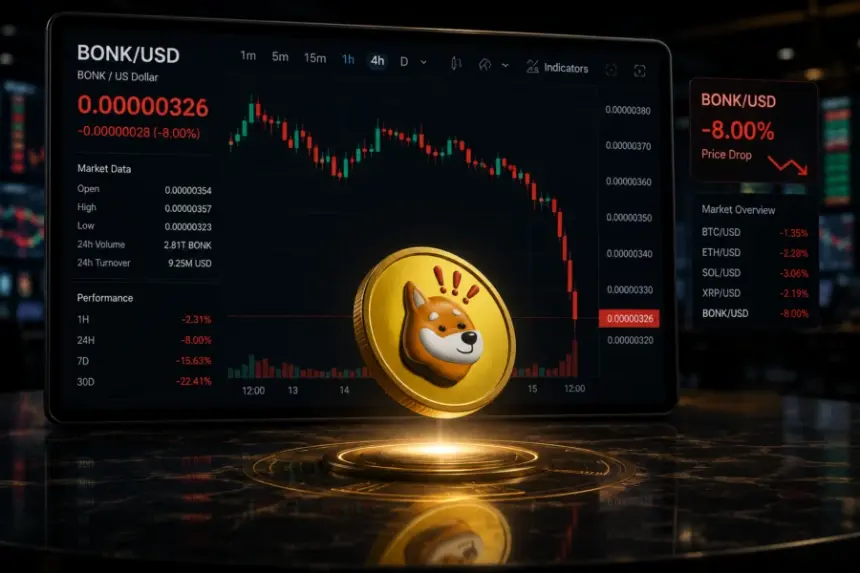 BONK Plunges 19% After Hacker Deposits $4.1M to Binance; Further Losses Expected