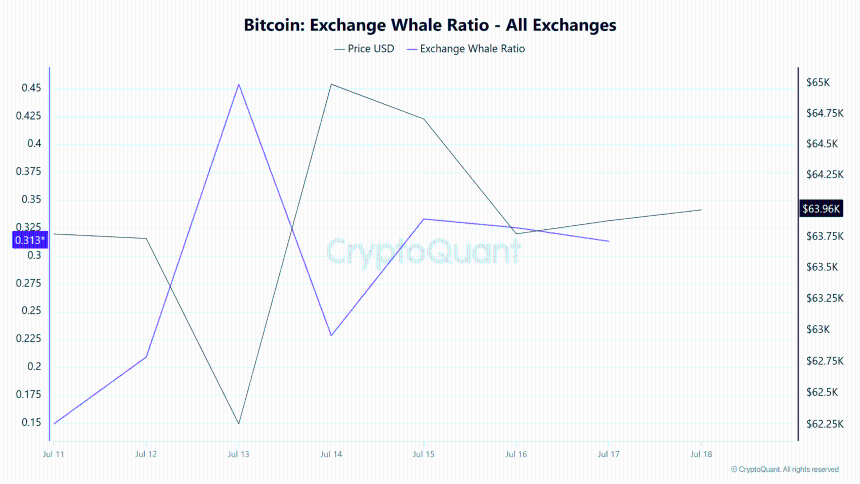 Bitcoin exchange whale ratio