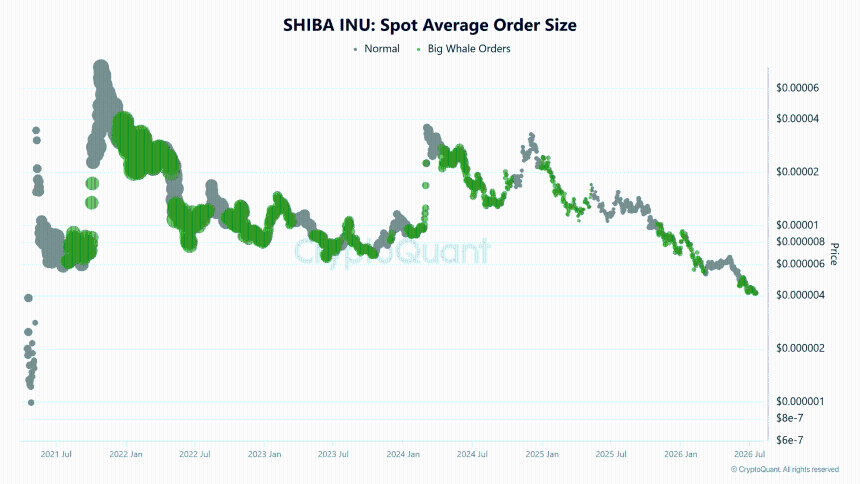 SHIB spot order size