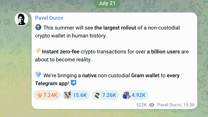 Pavel Durov on Telegram