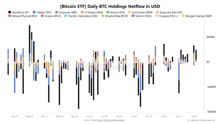 比特币每日持仓净流量