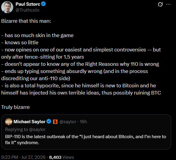 Bitcoin BIP-110 Saylor