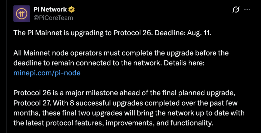 Pi Network price climbs 6.6% as Protocol 26 deadline approaches