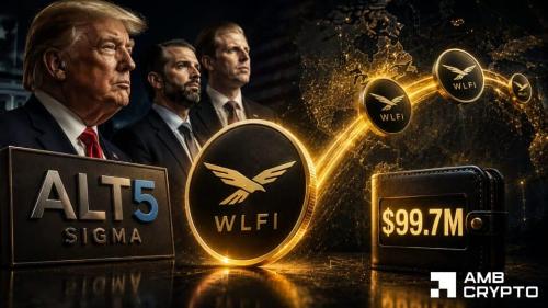 ALT5 Sigma转移9970万美元WLFI,未实现亏损达8.53亿美元:市场何去何从?