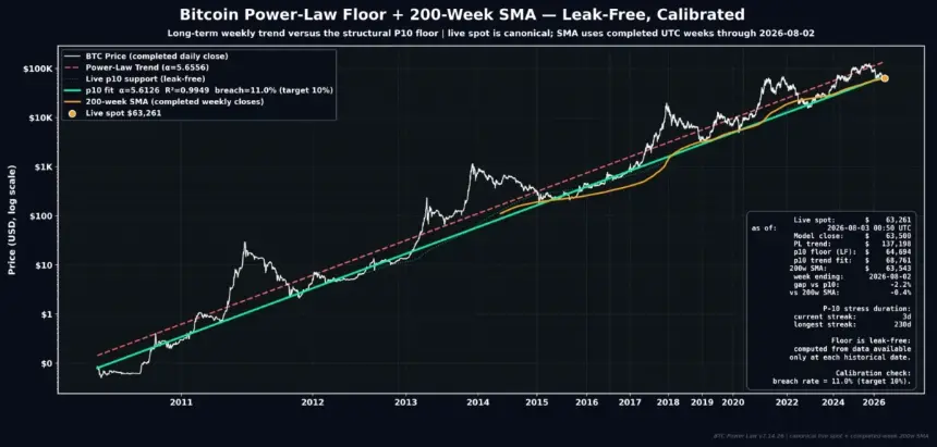 Bitcoin Power Law data