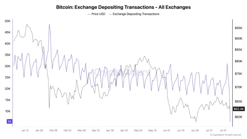 Bitcoin exchange deposit transactions