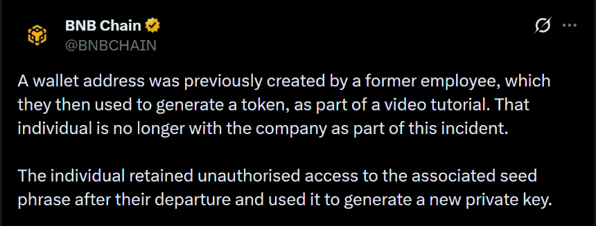  Former employee created and controlled ASTEROID, alleges BNB Chain: Details 