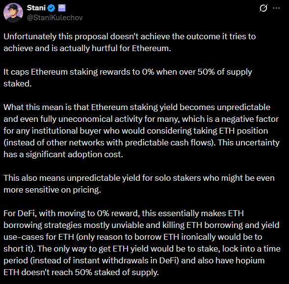Ethereum inflation proposal