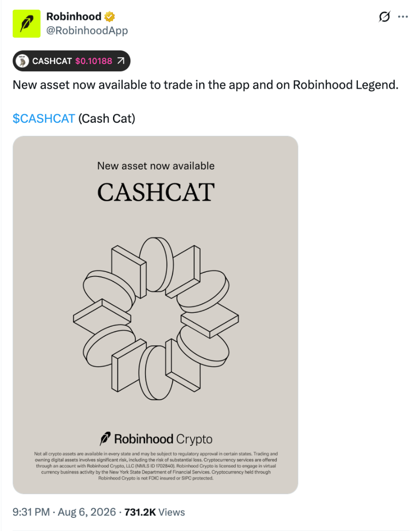 Robinhood CashCat 文化象征