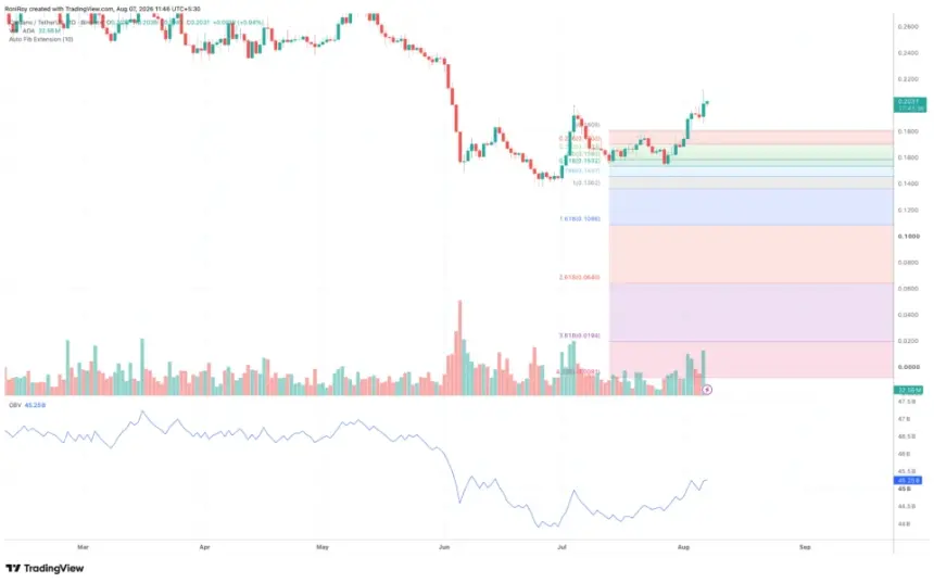 COINBASE:ADAUSDT 1-day price chart with OBV. Source: TradingView.