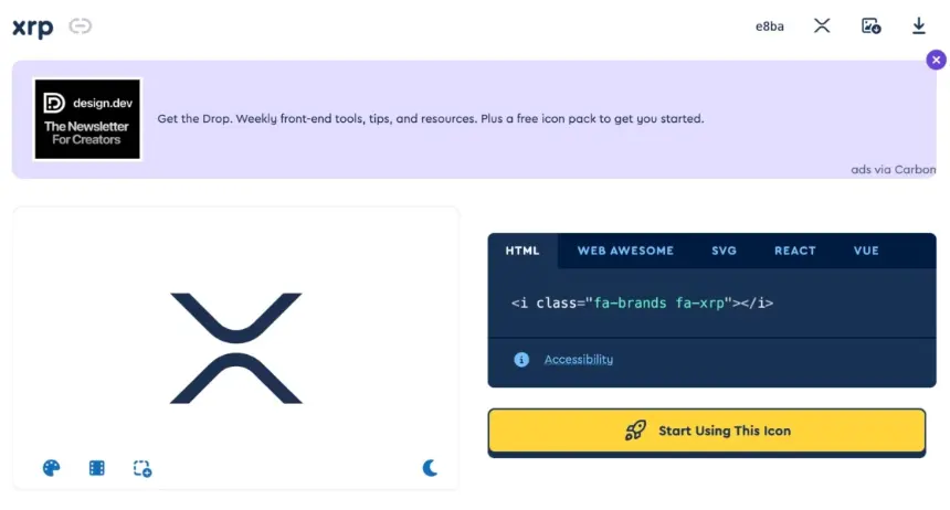 Font Awesome上新的官方XRP品牌图标及其现成的代码集成