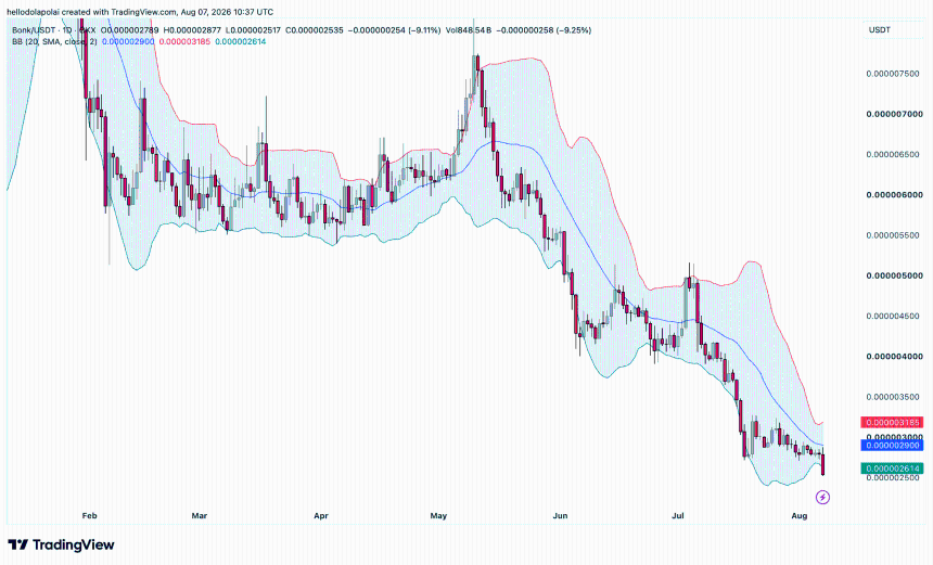 BONK Bollinger Band Chart.