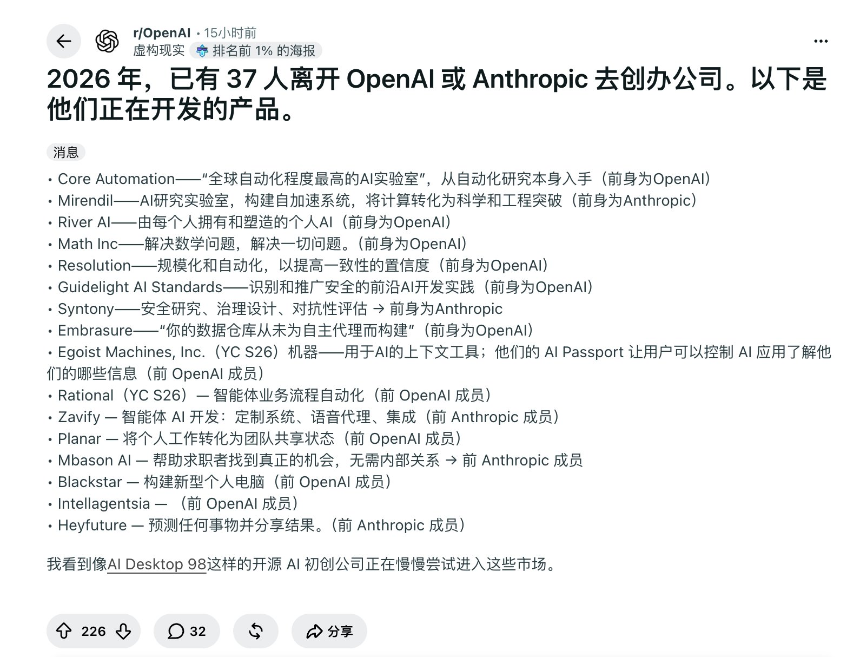 硅谷新黑帮：OpenAI和Anthropic正在批量制造创始人