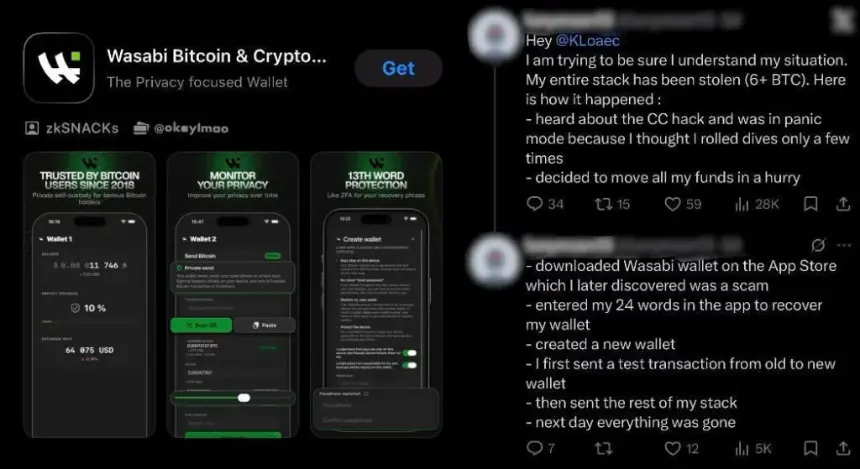苹果App Store上的假冒Wasabi应用