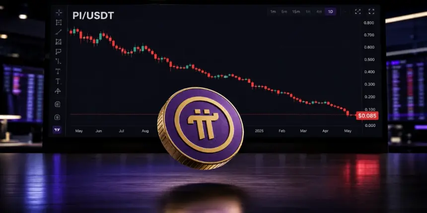 OKX:PIUSDT chart showing prolonged decline