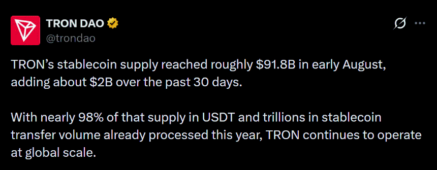 TRON on X