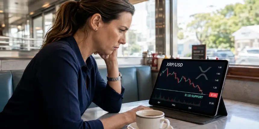 XRP价格图表逼近1美元支撑