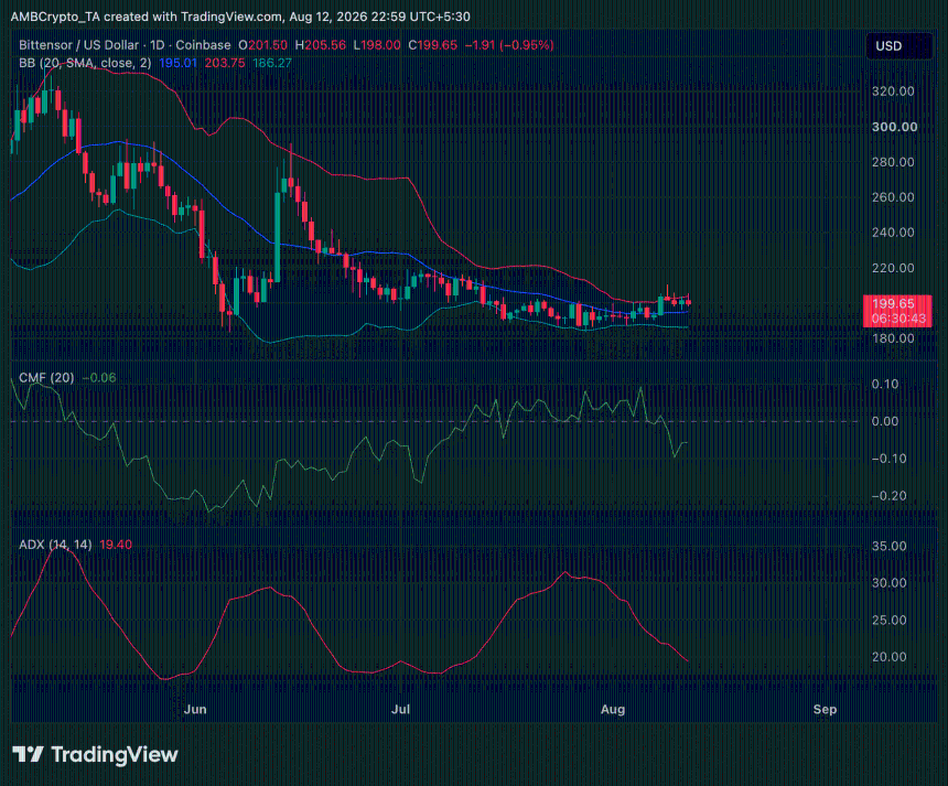 TAO crypto daily price chart